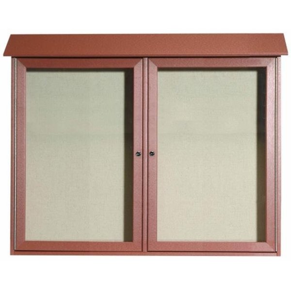 Aarco Aarco Products  Inc. PLD3645-2-5 Cedar Two Door Hinged Door Plastic Lumber Message Center with Vinyl Posting Surface 36 in.H x 45 in.W PLD3645-2-5